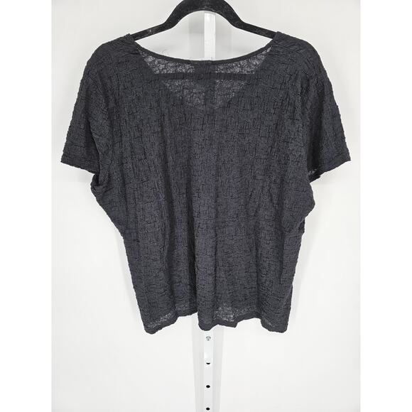 Jaclyn Smith Women's Black Short Sleeve Round Neck Crimp Top Size XXL/EEG - Picture 5 of 5